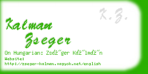 kalman zseger business card